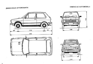The size of a Yugo